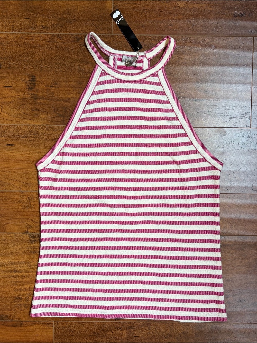 BNWT Poof! Pink/Purple Striped Halter Tank Top
